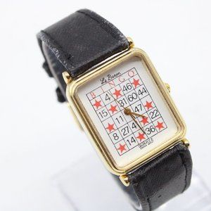 Vintage Le Baron Watch Unisex Gold Tone Stainless Steel Classic Bingo Dial 90s